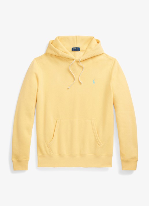 Ralph Lauren De RL fleece hoodie - voorkant 4 corn yellow / geel