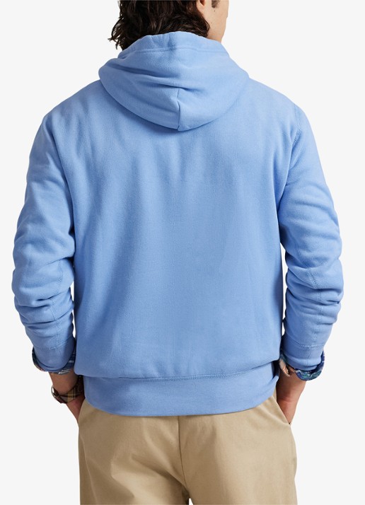 Ralph Lauren De RL fleece hoodie - achterkant bristol blue / blauw