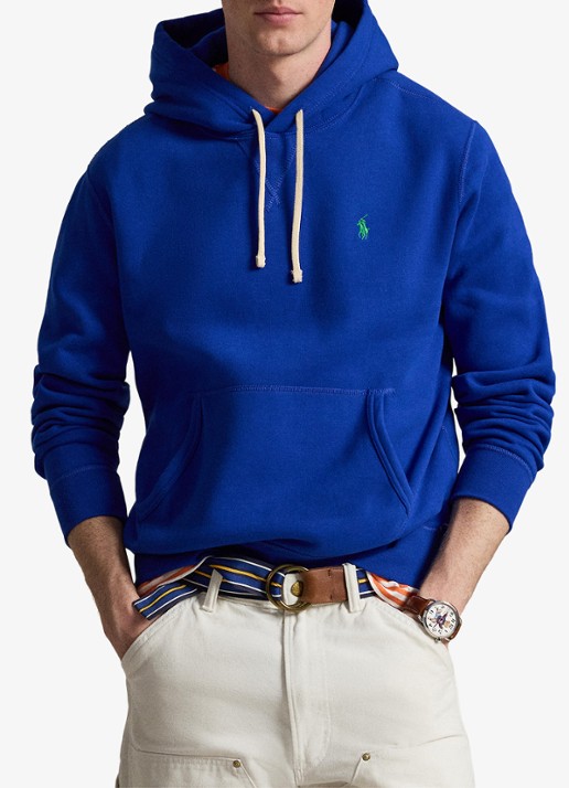 Ralph Lauren De RL fleece hoodie - detail pacific royal