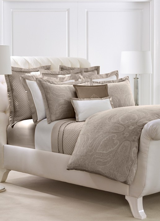 Ralph Lauren Doncaster laken van katoensatijn 120TC - voorkant 2 zand
