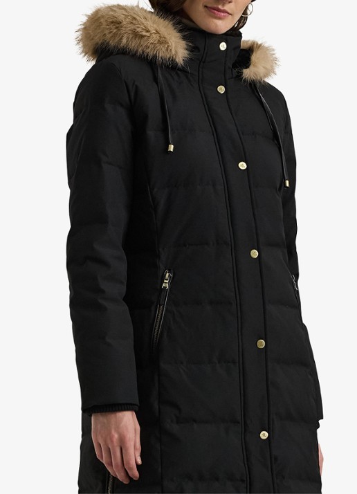 Ralph Lauren Donsjas met capuchon en imitatiebont