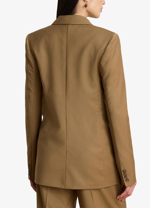 Ralph Lauren Double-breasted blazer van wol met klepzakken - achterkant 3 honey tan / beige