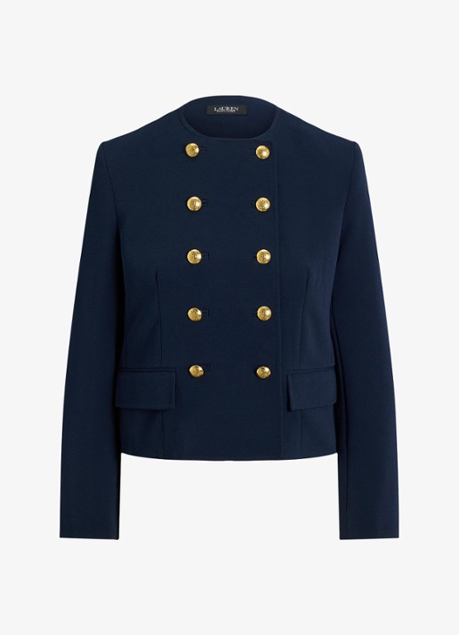 Ralph Lauren Double-breasted jack met klepzakken - voorkant 4 blauw