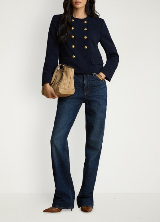 Ralph Lauren Double-breasted jack met klepzakken - voorkant 5 blauw