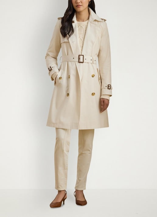 Ralph Lauren Double-breasted trenchcoat met ceintuur