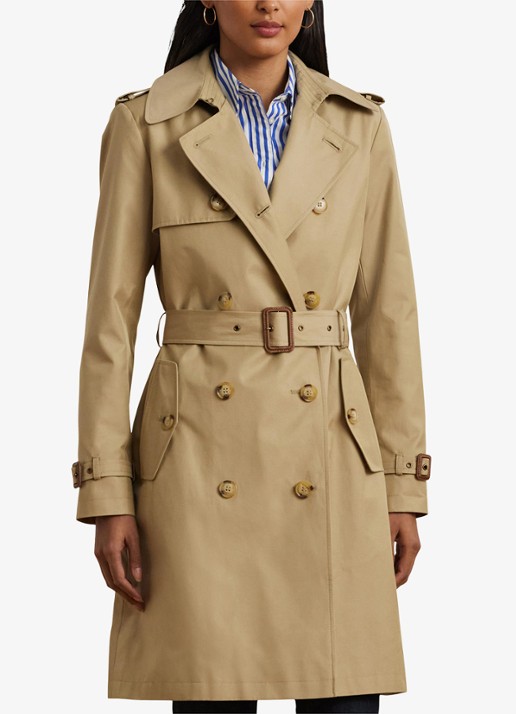 Ralph Lauren Double-breasted trenchcoat met ceintuur