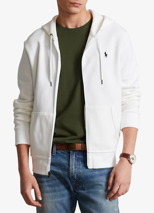 Ralph Lauren Double-knit hoodie met volledige rits - detail 6 white / wit