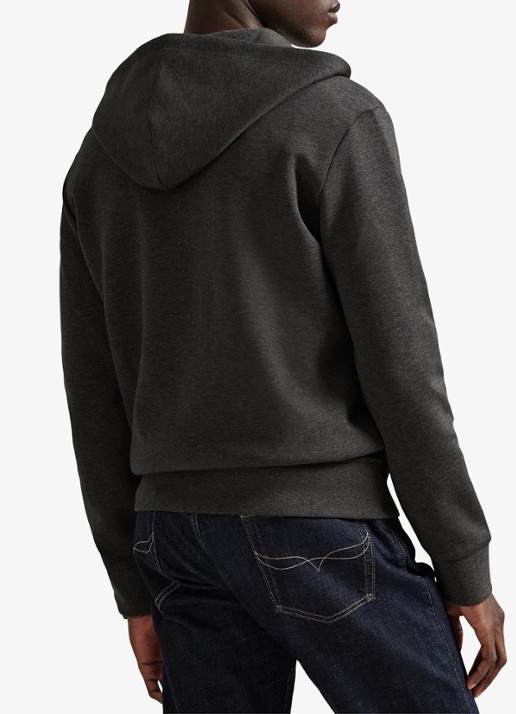 Ralph Lauren Double-knit hoodie met volledige rits - achterkant 3 dark charcoal heather