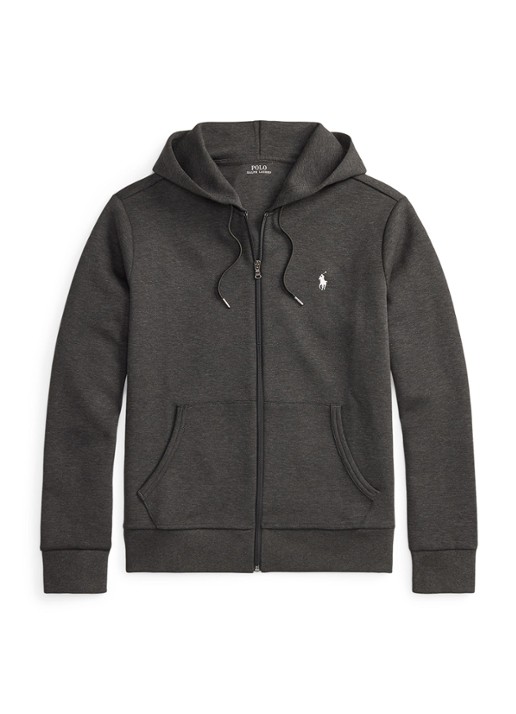 Ralph Lauren Double-knit hoodie met volledige rits - voorkant 4 dark charcoal heather