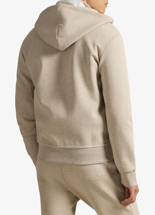 Ralph Lauren Double-knit hoodie met volledige rits - achterkant 5 tuscan beige heather