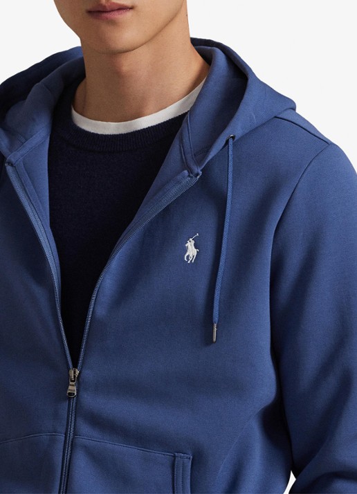 Ralph Lauren Double-knit hoodie met volledige rits - detail 5 night navy