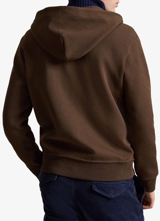Ralph Lauren Double-knit hoodie met volledige rits - achterkant 3 nutmeg brown