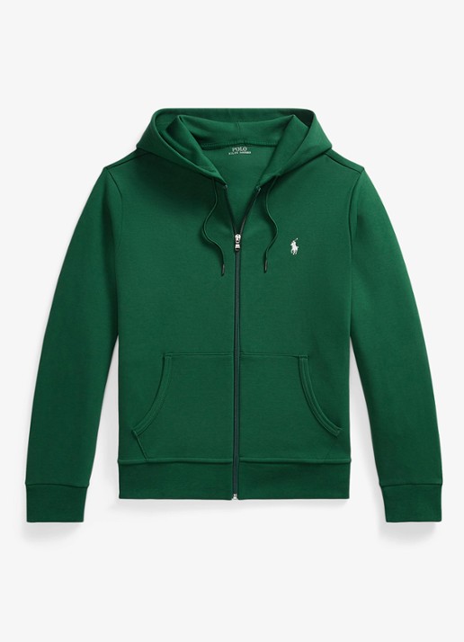 Ralph Lauren Double-knit hoodie met volledige rits - voorkant new forest