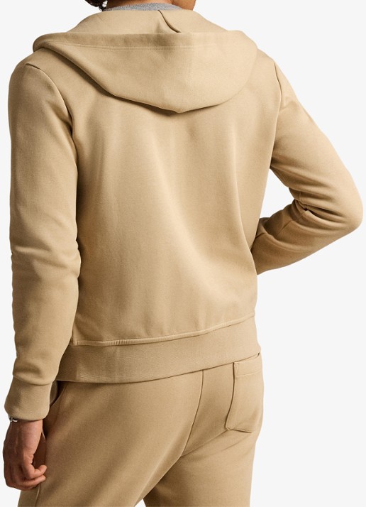 Ralph Lauren Double-knit hoodie met volledige rits - achterkant 2 vintage khaki / khaki