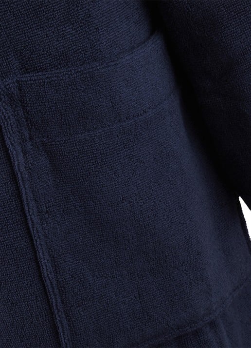 Ralph Lauren Dulaney badjas met opgestikte zakken - unisex - detail donkerblauw