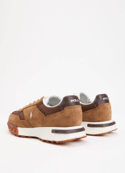 Ralph Lauren Eldridge sneaker van suède met mesh details - achterkant 4 camel