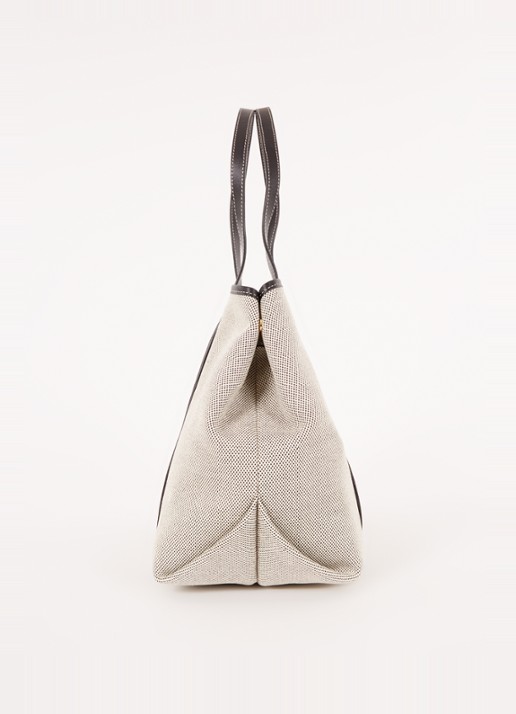 Ralph Lauren Emerie Extra Large shopper van canvas met leren details - detail 3 zwart
