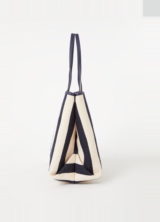 Ralph Lauren Emerie Extra Large shopper van canvas met leren details - detail 4 donkerblauw