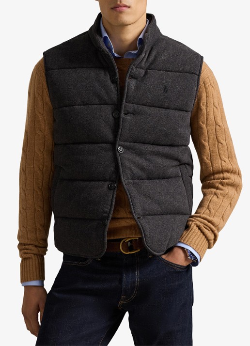 Ralph Lauren Estate-rib bodywarmer met visgraatprint