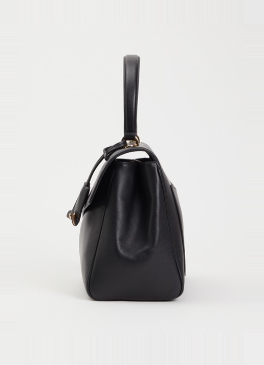 Ralph Lauren Farrah schoudertas van leer met afneembare schouderriem - detail 3 zwart