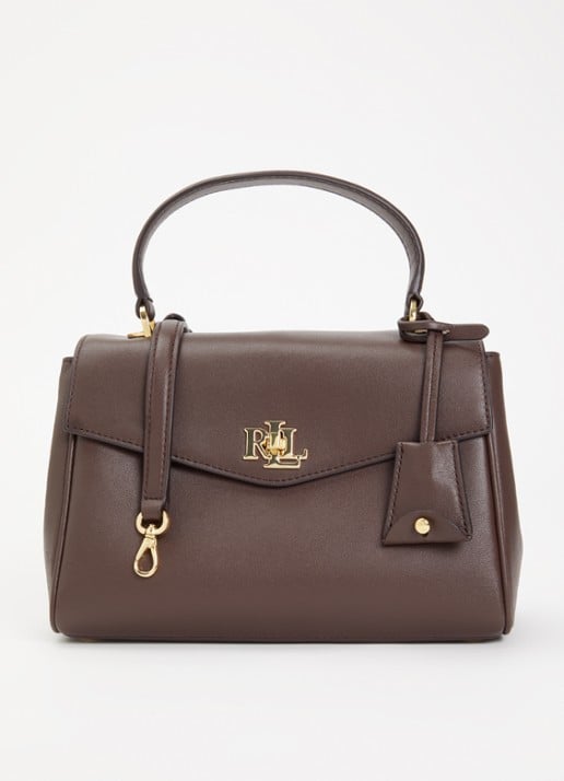 Ralph Lauren Farrah Small handtas van leer met afneembare schouderriem