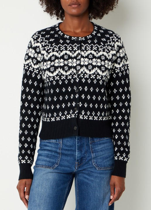 Ralph Lauren Fijngebreid vest in wolblend met ingebreid print