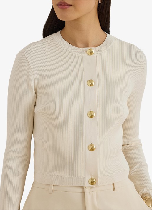 Ralph Lauren Fijngebreid vest met ribstructuur
