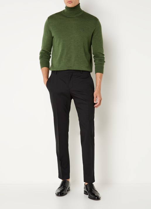 Ralph Lauren Fijngebreide coltrui van wol met logoborduring - voorkant 2 bronsgroen