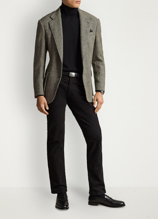 Ralph Lauren Fijngebreide coltrui van wol met logoborduring - detail polo black / zwart