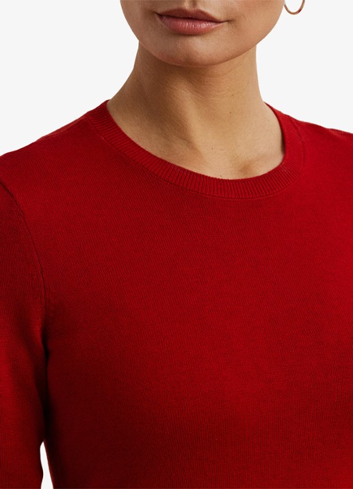 Ralph Lauren Fijngebreide pullover met stretch - detail 5 madison red / rood