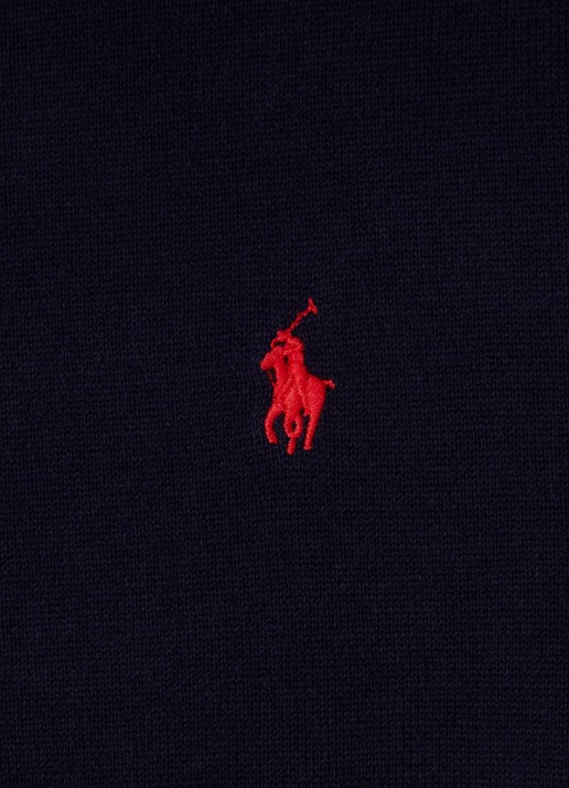 Ralph Lauren Fijngebreide pullover van katoen - detail 3 donkerblauw