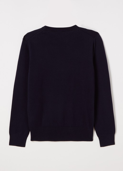 Ralph Lauren Fijngebreide pullover van katoen - voorkant 2 donkerblauw