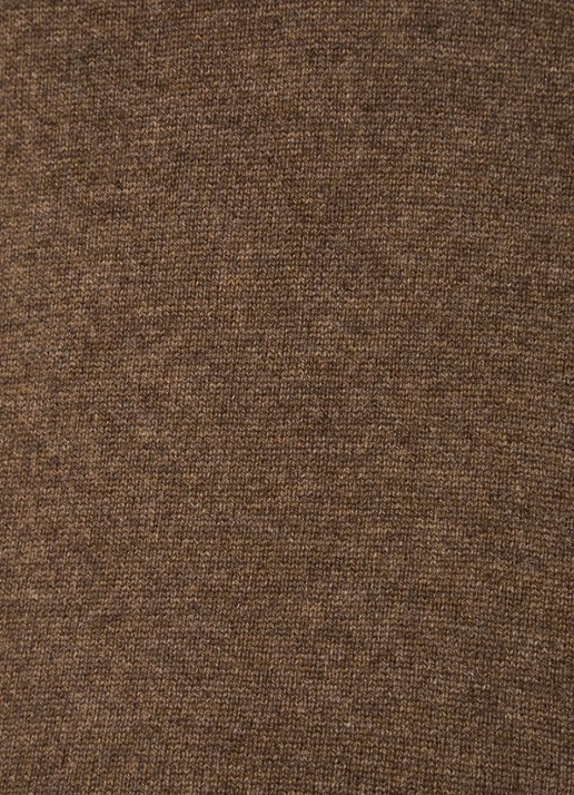 Ralph Lauren Fijngebreide pullover van wol met halve rits - detail 5 hazelnootbruin