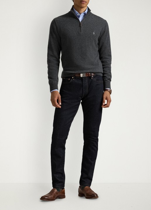 Ralph Lauren Fijngebreide pullover van wol met halve rits