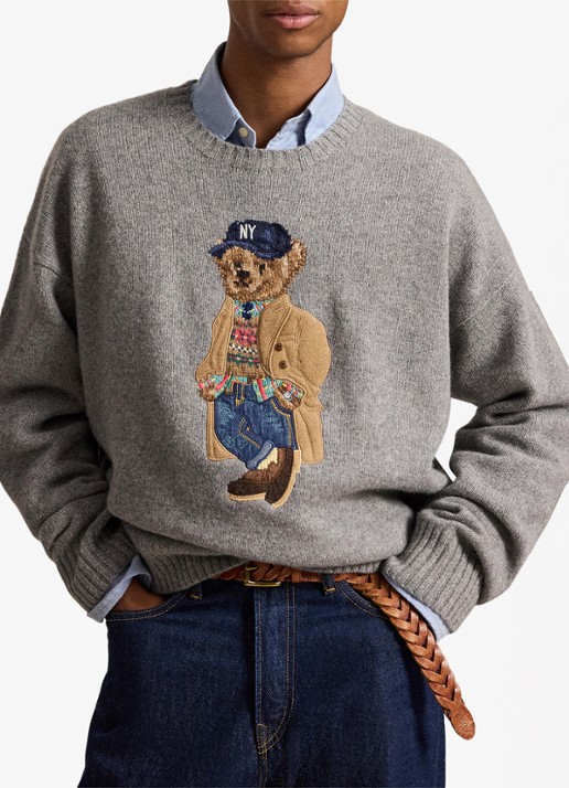 Ralph Lauren Fijngebreide trui in kasjmierblend - voorkant 2 grijs