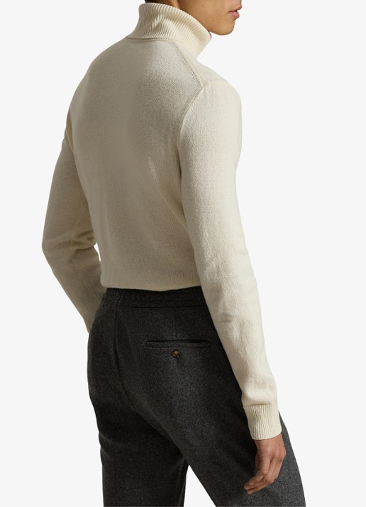 Ralph Lauren Fijngebreide trui in wolblend met col  - achterkant 5 andover cream / creme