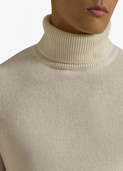 Ralph Lauren Fijngebreide trui in wolblend met col  - detail 2 andover cream / creme