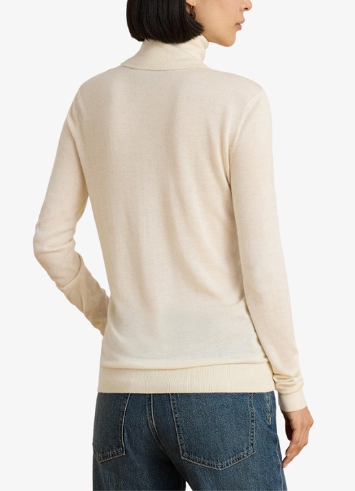 Ralph Lauren Fijngebreide trui met col - achterkant 3 mascarpone crème / crème