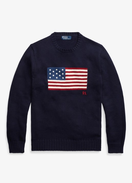 Ralph Lauren Fijngebreide trui met logo - voorkant 2 hunter navy / donkerblauw