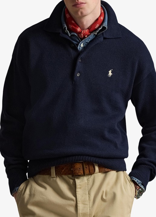 Ralph Lauren Fijngebreide trui met polokraag en borduring