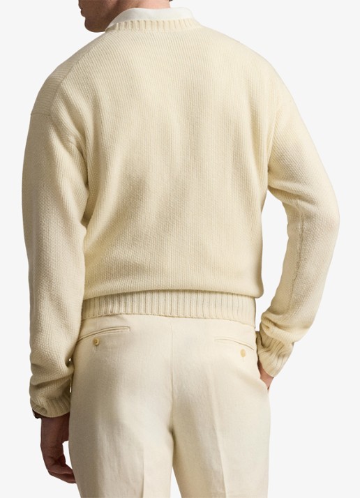 Ralph Lauren Fijngebreide trui met print - achterkant beige