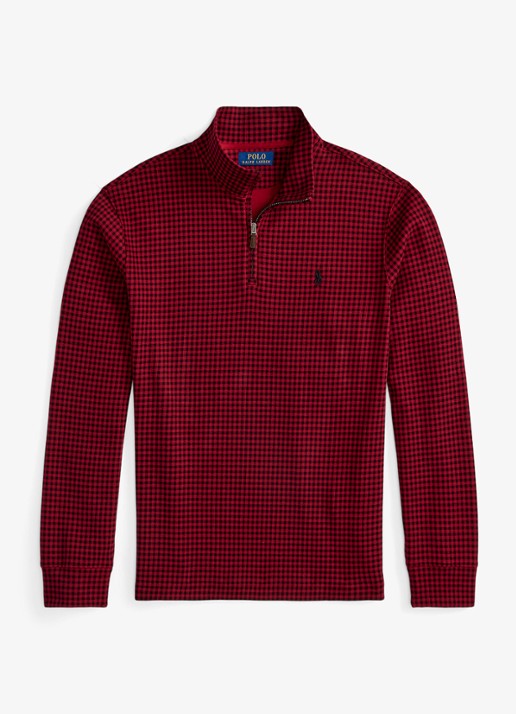 Ralph Lauren Fijngebreide trui met ruitdessin - voorkant 4 red / rood
