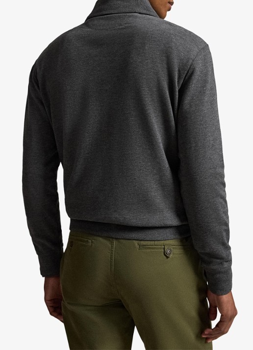 Ralph Lauren Fijngebreide trui met sjaalkraag - achterkant 5 windsor heather / grijs