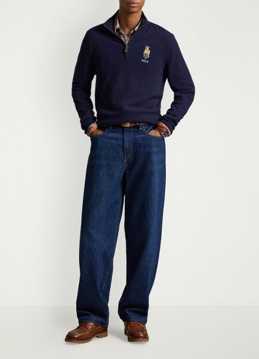 Ralph Lauren Fijngebreide trui van wol met halve rits