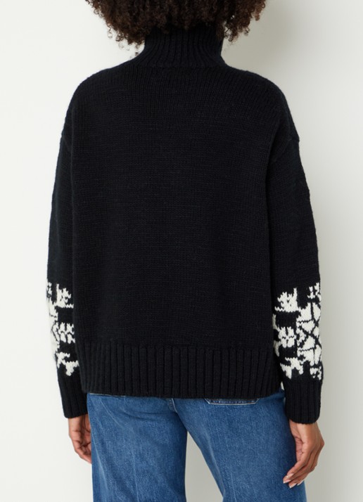 Ralph Lauren Fijngebreide trui van wol met ingebreide logo - achterkant 2 zwart