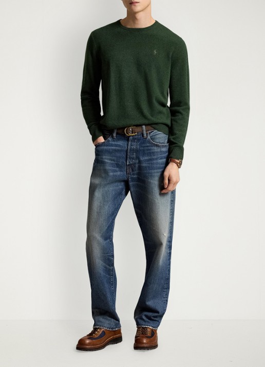 Ralph Lauren Fijngebreide trui van wol met logoborduring - detail 4 lodgepole pine heather/ groen
