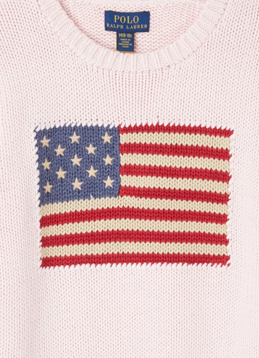 Ralph Lauren Gebreide trui met ingebreid patroon - detail 3 roze