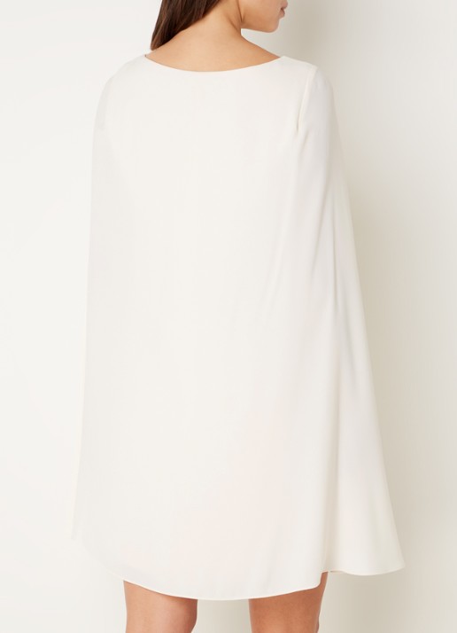 Ralph Lauren Georgette cocktailjurk met cape - achterkant 6 creme