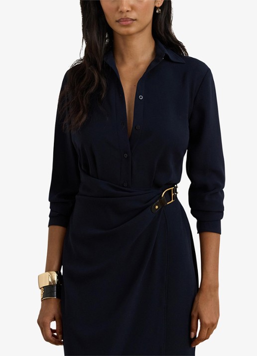 Ralph Lauren Georgette tuniekjurk met gespdetail - detail 4 blauw