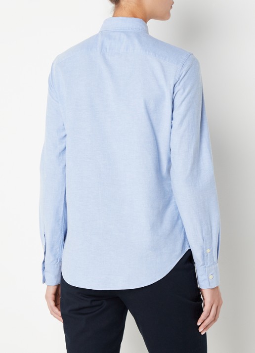 Ralph Lauren Georgia blouse met logoborduring - achterkant lichtblauw
